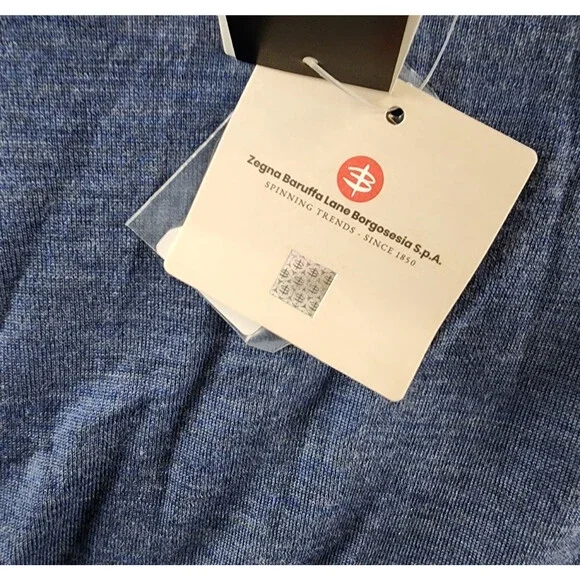 The Men's Store at Bloomingdale's Zegna Baruffa Wool Sweater Mens XXL Denim Blue - Picture 7 of 14